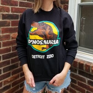 Vintage Detroit Zoo Dinosaur Crewneck Sweatshirt